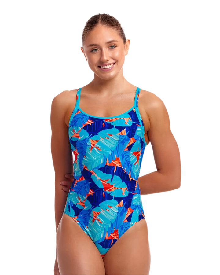 Funkita One Piece Swimsuit Lots Leaves / 8 Diamond Back