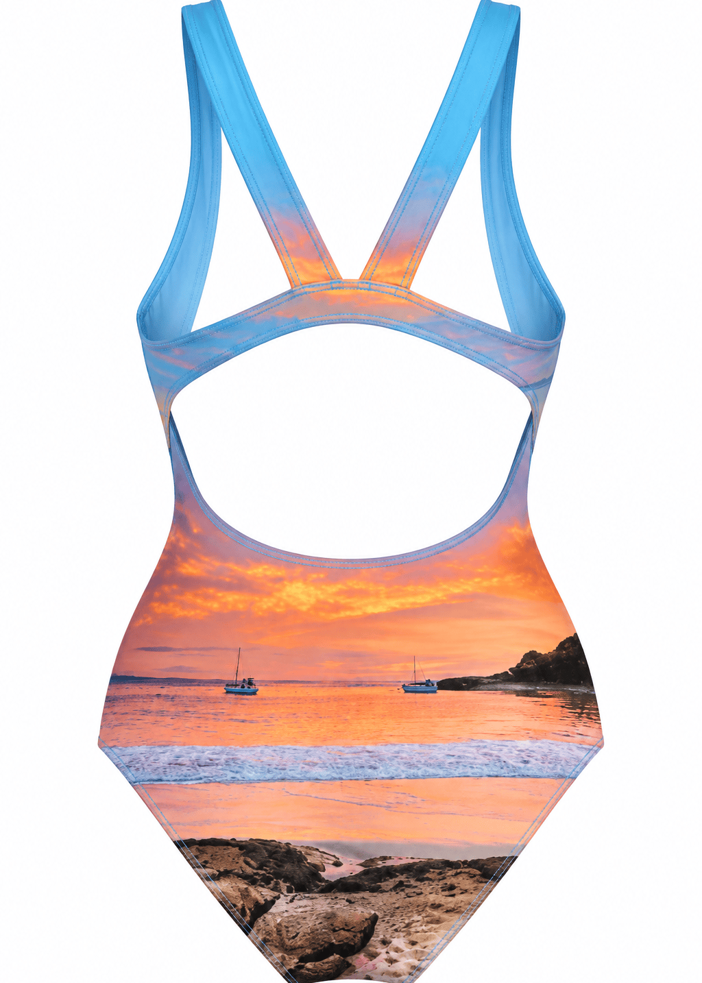 budgy Smuggler Custom Womens Swimsuit Bicheno Wild Ocean Swimmers Womens Swimsuit