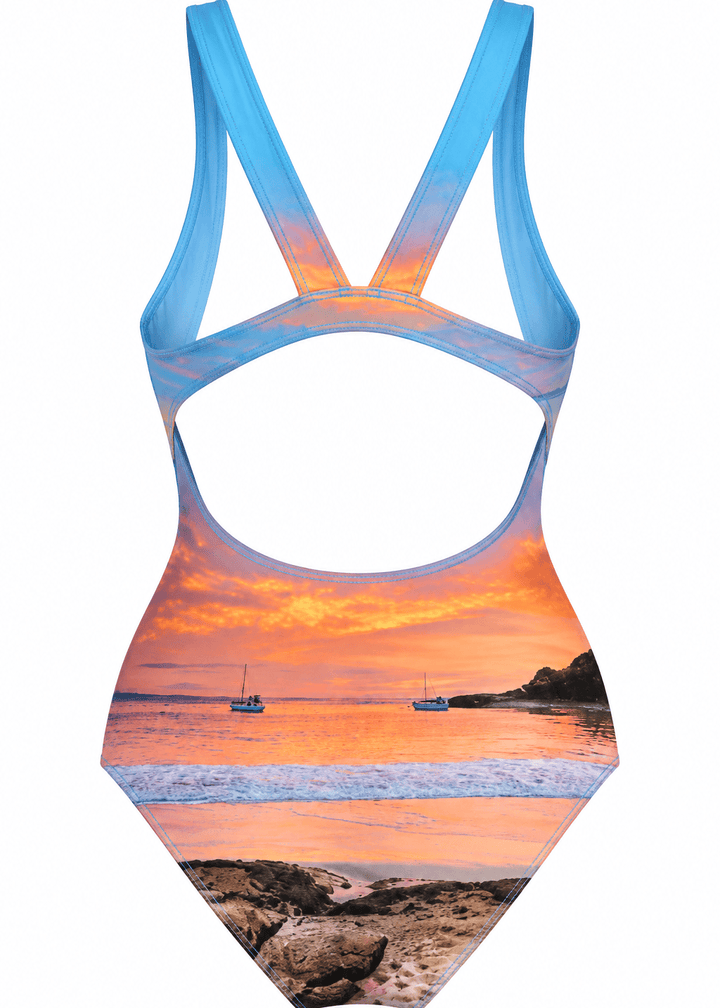 budgy Smuggler Custom Womens Swimsuit Bicheno Wild Ocean Swimmers Womens Swimsuit
