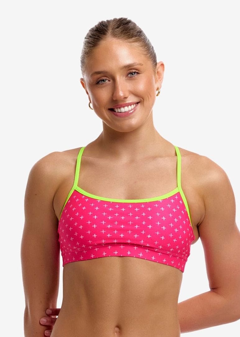 Funkita Two Piece Pink Proton / 8 Swim Crop Top