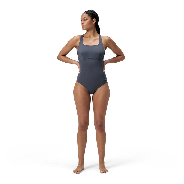 Speedo One Piece Swimsuit Flex Band Swimsuit With Built In Swim Bra