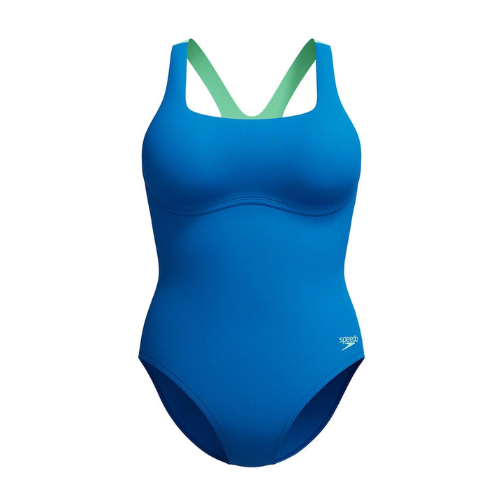 Speedo One Piece Swimsuit Flex Band Swimsuit With Built In Swim Bra