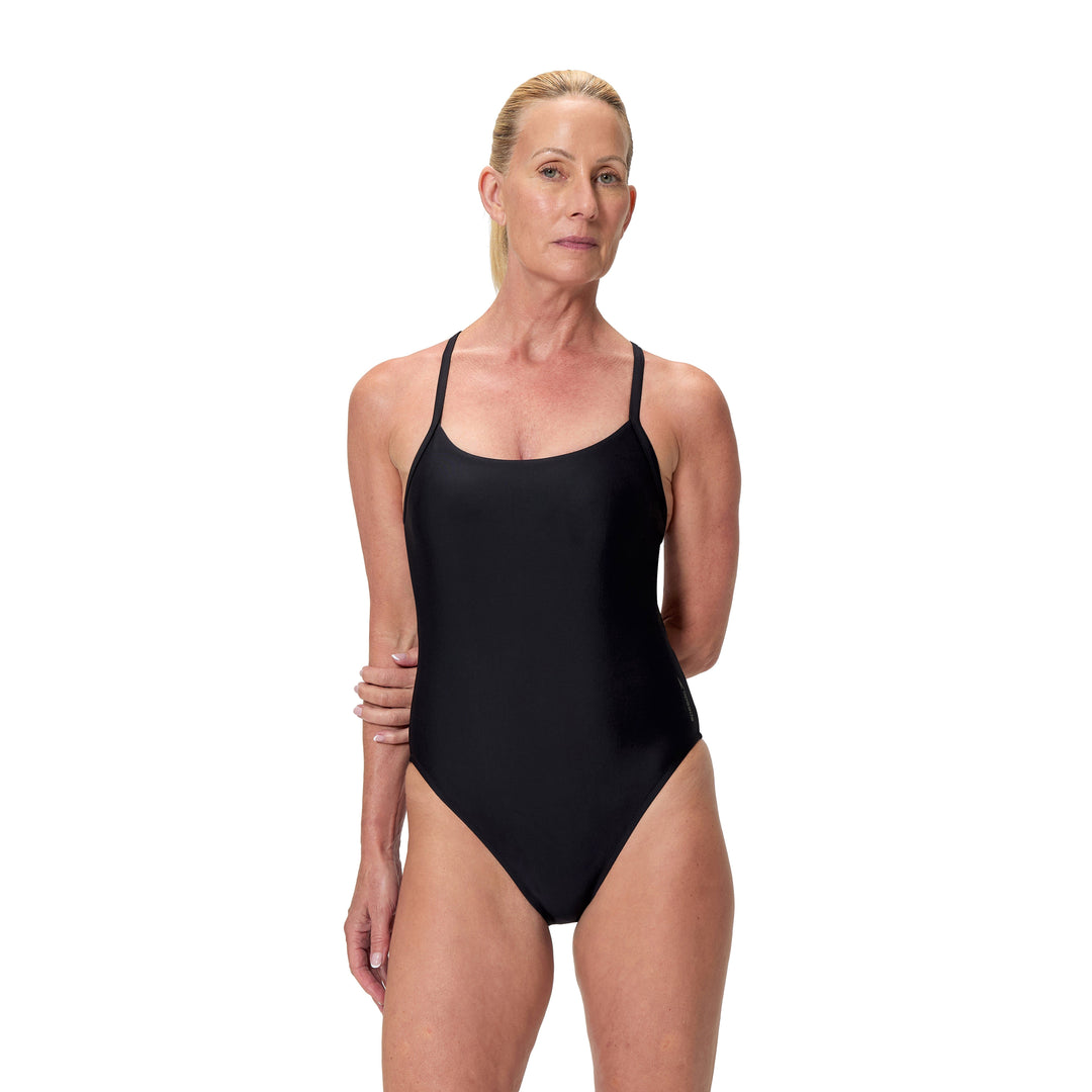 Speedo One Piece Swimsuit Solid Racerback One Piece