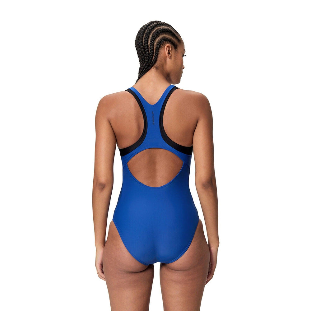 Speedo One Piece Swimsuit Womens Colourblock Racerback