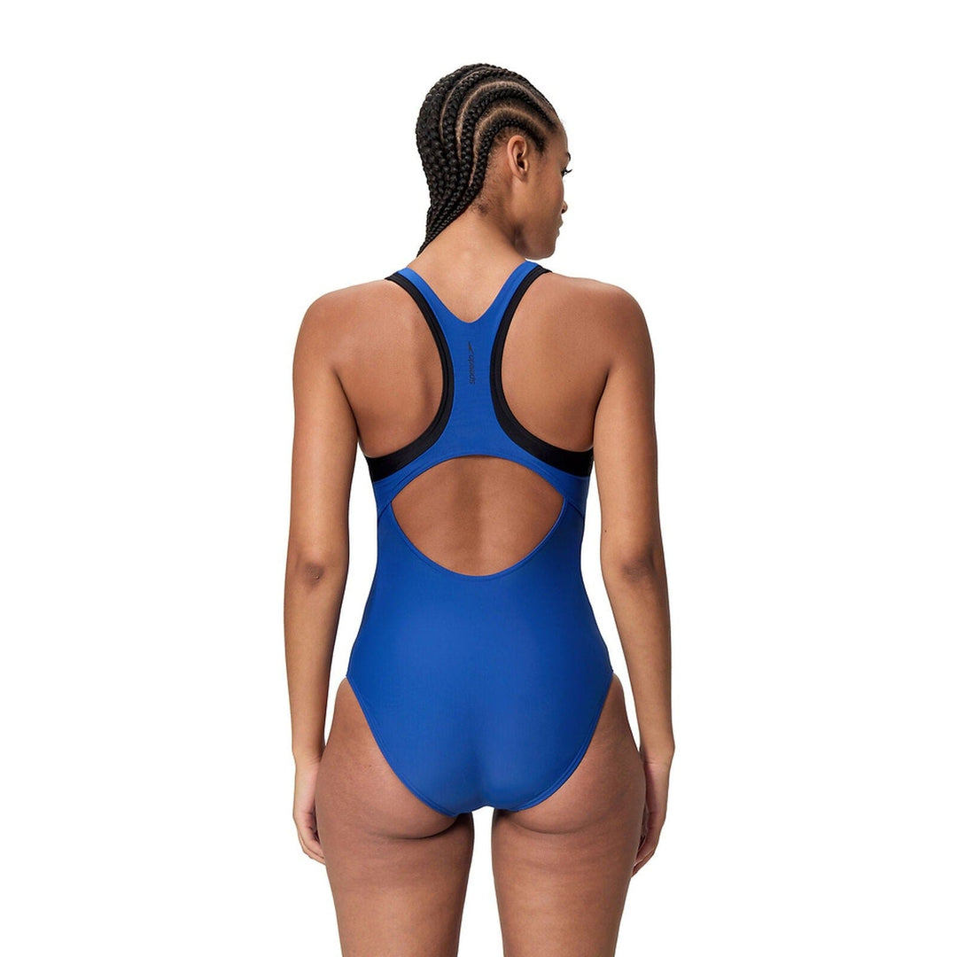 Speedo One Piece Swimsuit Womens Colourblock Racerback