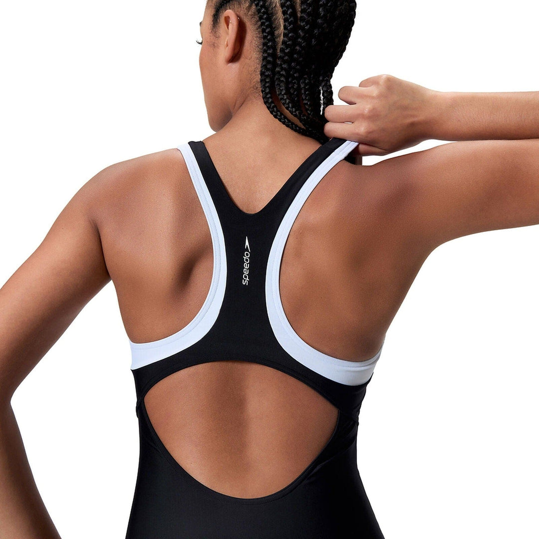 Speedo One Piece Swimsuit Womens Colourblock Racerback