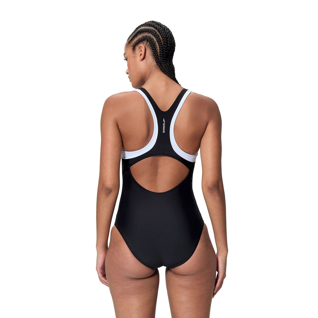 Speedo One Piece Swimsuit Womens Colourblock Racerback