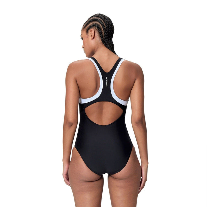 Speedo One Piece Swimsuit Womens Colourblock Racerback