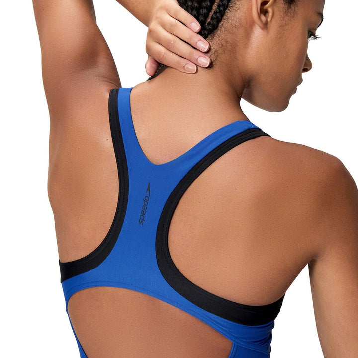 Speedo One Piece Swimsuit Womens Colourblock Racerback
